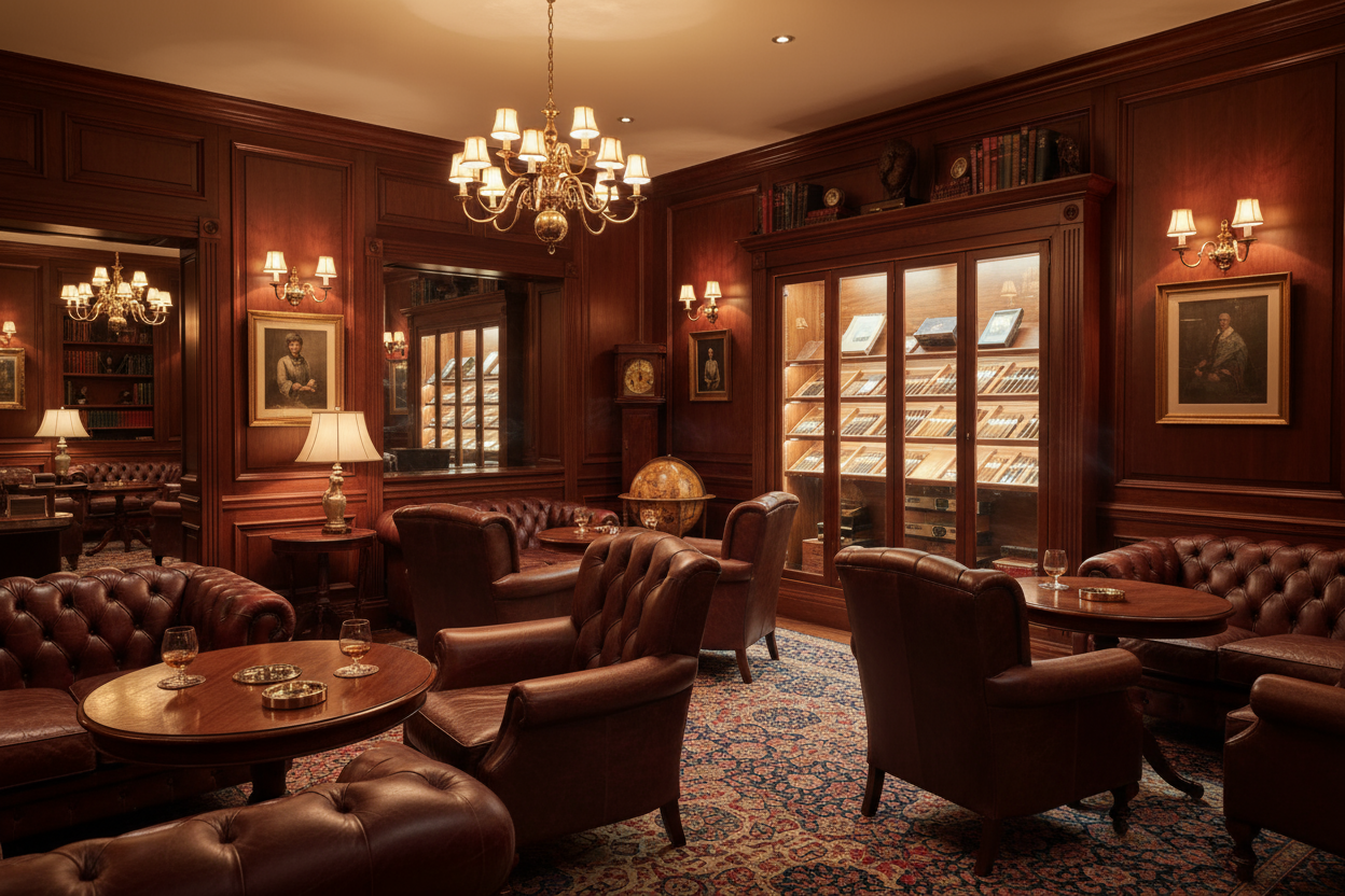 an elegant cigar lounge
